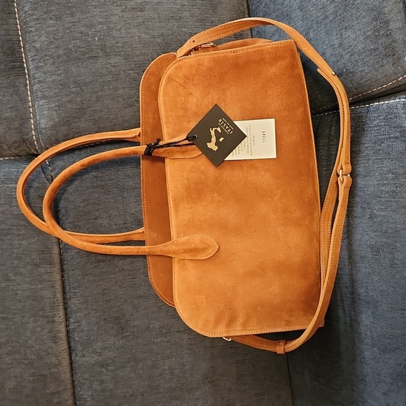 Claudia Firenze Handbags - Claudia Firenze Tan Italian Suede  Handbag/crossbody/shoulder Bag